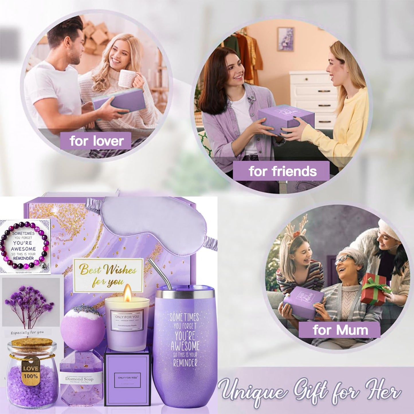 Gift for Women, Relaxing Spa Gift Basket Set for Women Self Care Gifts, Birthday Gifts, Thank You Gifts, Christmas Gifts for Her Women Mom Wife Sister Girlfriend